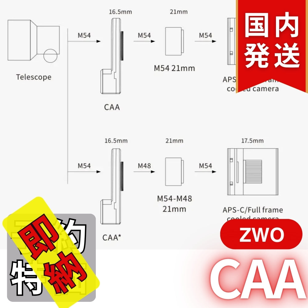 5,200円割引（定価51,000円）国内発送【新品/未使用】ZWO CAA