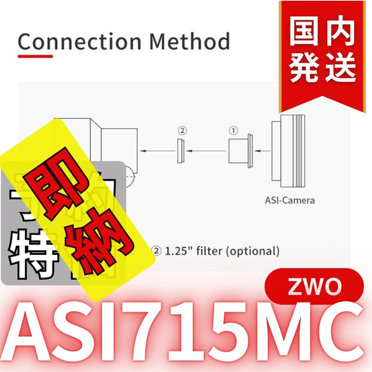 4,100円割引（定価33,900円）国内発送【新品/未使用】ZWO ASI 715MC カラー 非冷却モデル 天体観測 天体望遠鏡 CCDカメラ 715