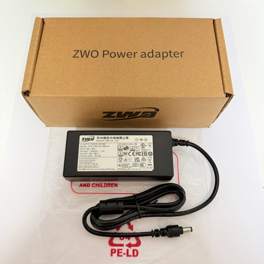 電源 ZWO 12V 5A ACアダプター 60W (KPL-060F-VI)｜ASIAIR・冷却カメラ・AM5/AM3赤道儀用 DC5.5×2.1mm センタープラス｜日本仕様PSEケーブル付属