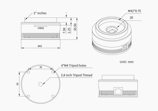 5,200円割引（定価51,000円）国内発送【新品/未使用】 ZWO ASI 462MM 天体観測 天体望遠鏡 カメラ